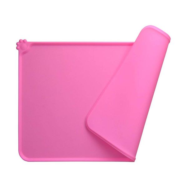 Waterproof Pet Silicone Food Mats Tray - Pink