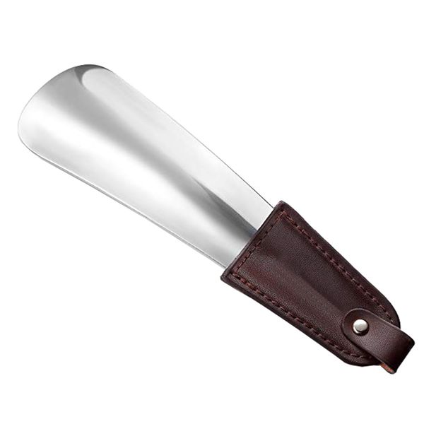 Stainless Steel Shoe Horn - Brown