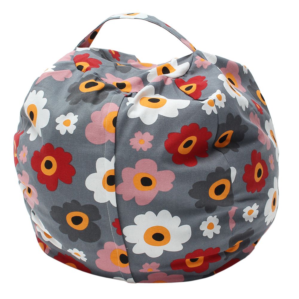 Kids Stuffed Animal Storage Bean Bag Chair - Grey with Flowers | Buy Online  in South Africa 