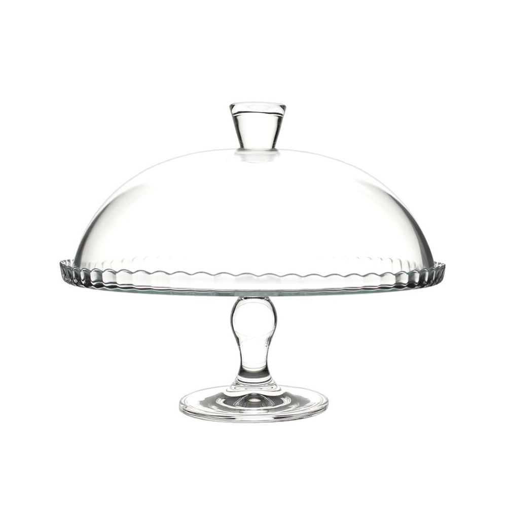 Pasabahce Glass Cake Stand With Glass Dome 322mm 2pcs set Buy