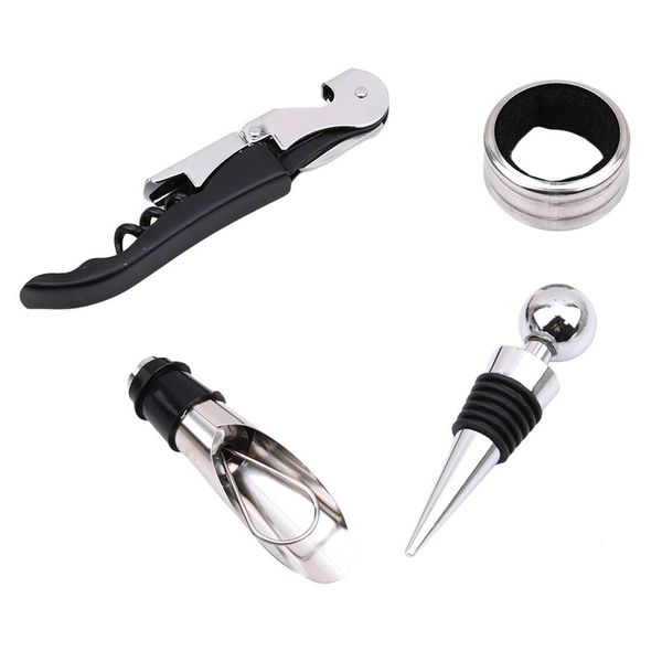 4 in 1 Stainless Steel Red Wine Bottle Opener Set