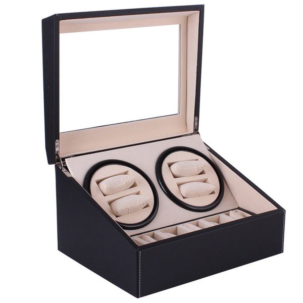 6+4 PU Leather Automatic Watch Winder Box