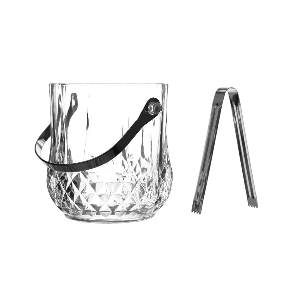 Glass Ice Bucket with Tong Set of 1 Shop Today. Get it Tomorrow