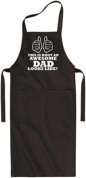 Qtees Africa Awesome Dad Black Apron