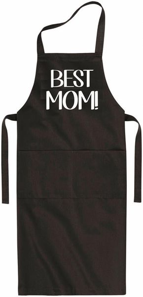 Qtees Africa Best Mom Black Apron image