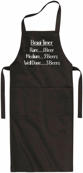Qtees Africa Braai Timer Black Apron