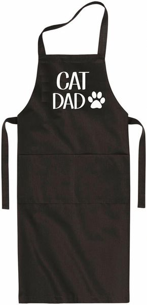 Qtees Africa Cat Dad Black Apron