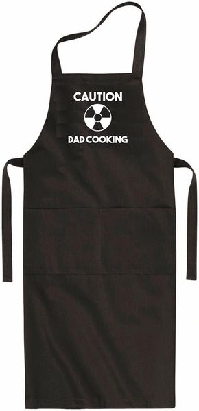 Qtees Africa Caution Dad Cooking Black Apron