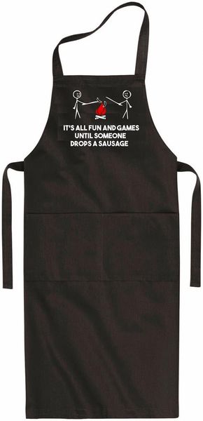 Qtees Africa Drops A Sausage Black Apron