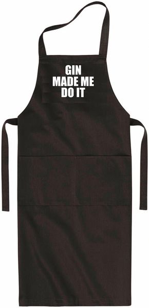 Qtees Africa Gin Made Me Do it Black Apron