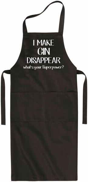Qtees Africa I Make Gin Disappear Black Apron