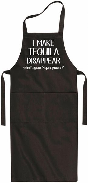 Qtees Africa I Make Tequila Disappear Black Apron