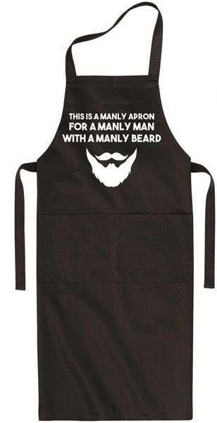 Qtees Africa Manly Beard Black Apron