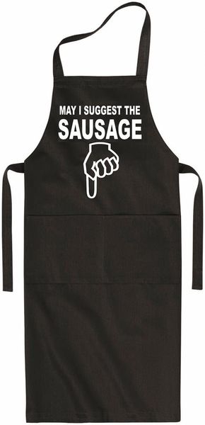 Qtees Africa May I Suggest The Sausage Black Apron