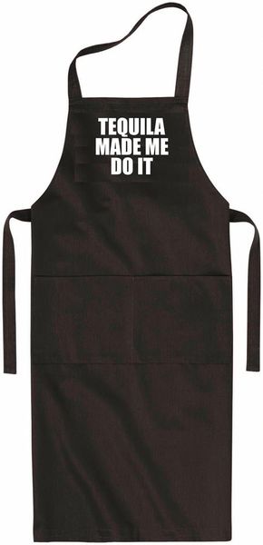 Qtees Africa Tequila Made Me Do it Black Apron