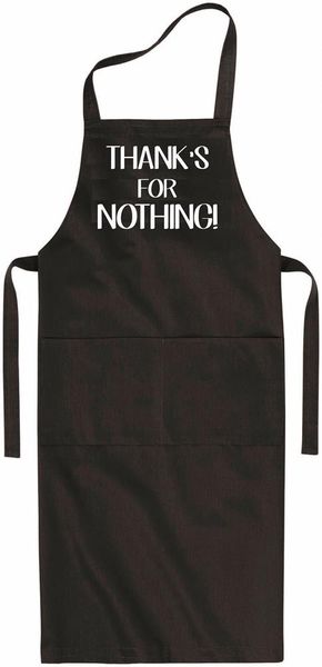 Qtees Africa Thanks for Nothing Black Apron
