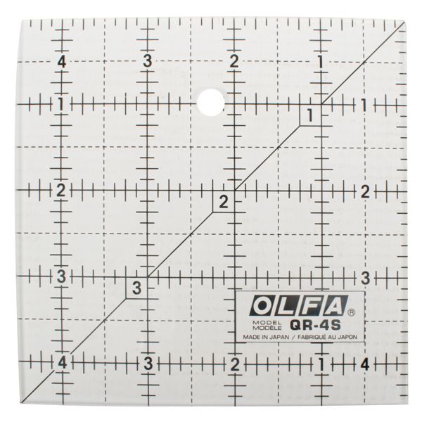 OLFA Quilt Ruler 4" X 4" Square With Grid