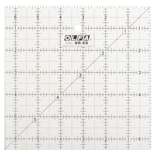 OLFA Quilt Ruler 6" X 6" Square With Grid