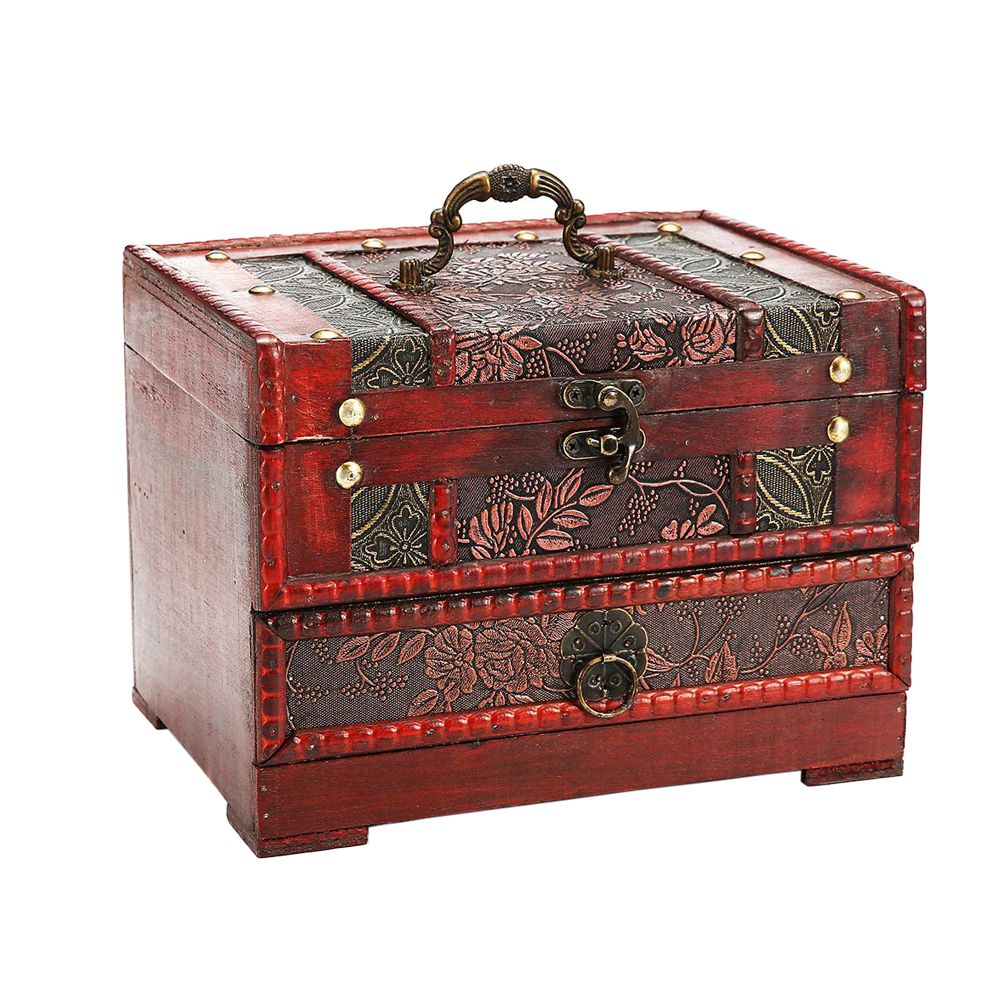 Antique Flower Carved Wooden Jewelry Storage Box | Shop Today. Get it ...