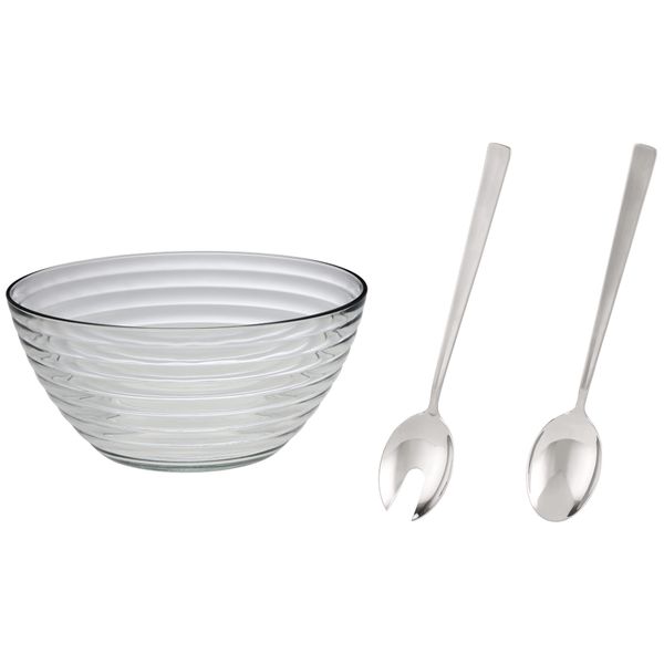 Roesle Salad Set with Glass Salad Bowl and Salad Servers