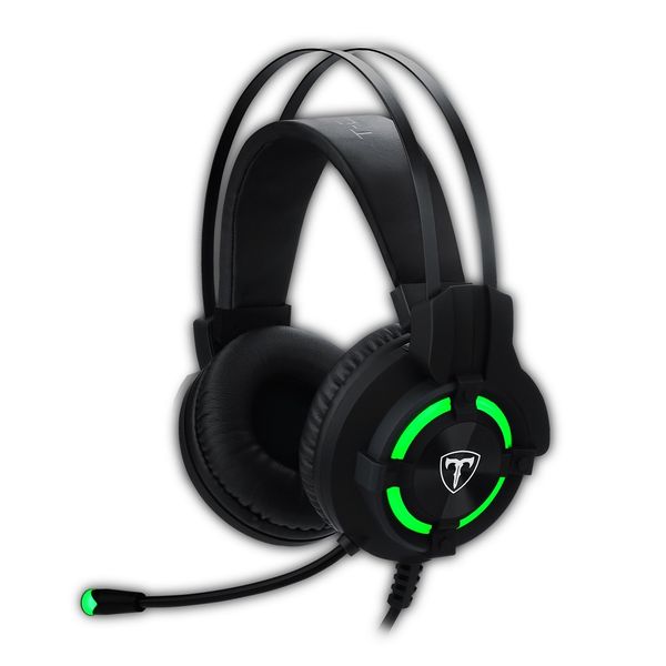 T-Dagger Andes Green Lighting Gaming Headset w/ Gooseneck Mic - Black/Green