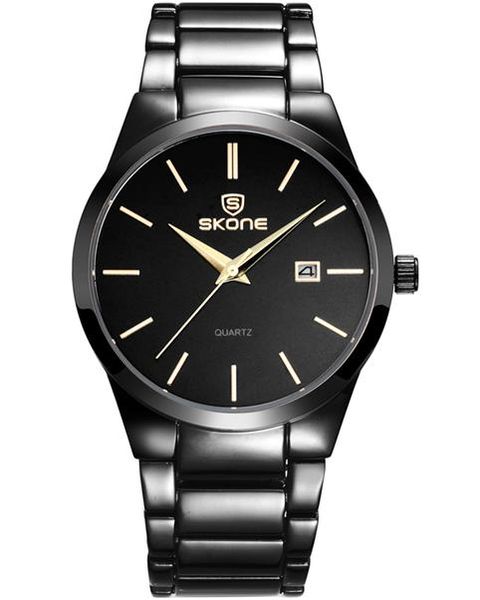 Skone Malmesbury Gunmetal Mens Watch - Gold Dial