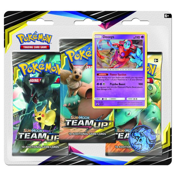 Pokemon Sun &amp; Moon 9 Team Up Three-Booster Blister - V1 Deoxys