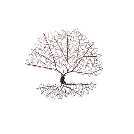 Flat Oval Shaped Metal Wall Decor Tree On A Single Stem And Metal