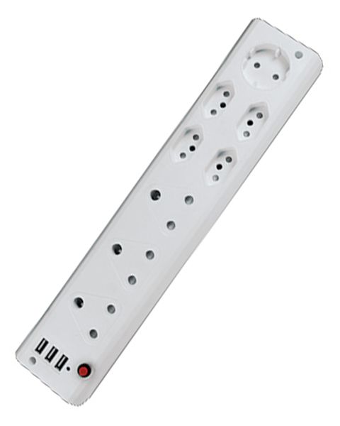 ACDC Multiplug 3X 16A SA &amp; 4X Euro &amp; 1X Schucko Extender C/W 3X USB 1A