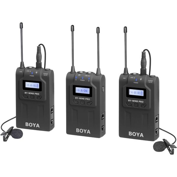 BOYA BY-WM8 Pro-K2 UHF Dual-Channel Wireless Microphone System