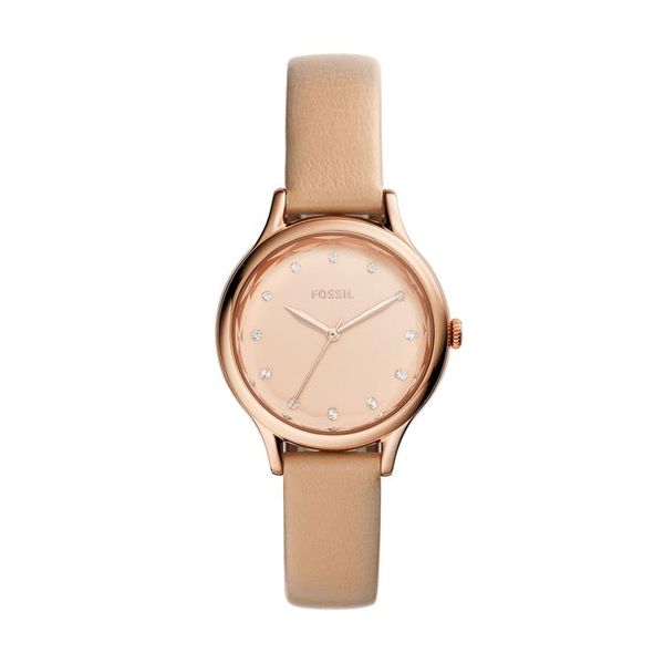 Fossil Laney Rose Gold Leather Watch - BQ3323