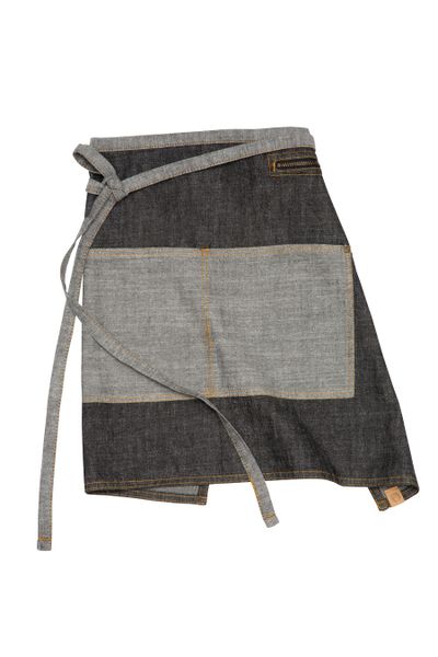 Chef Works Manhattan Half Bistro Apron - Black Denim
