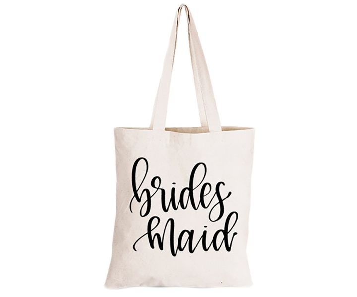 Bridesmaid - Feminine Font - Eco-Cotton Natural Fibre Bag