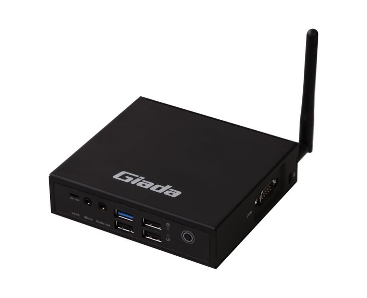 Giada F210U Fanless Atom Z8350 Mini PC 2GB RAM 32GB Storage – Black