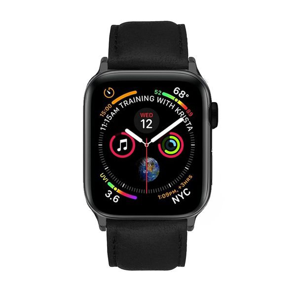 Colton James Leather Strap for Black/Space Grey 44mm Apple Watch-Sandstone