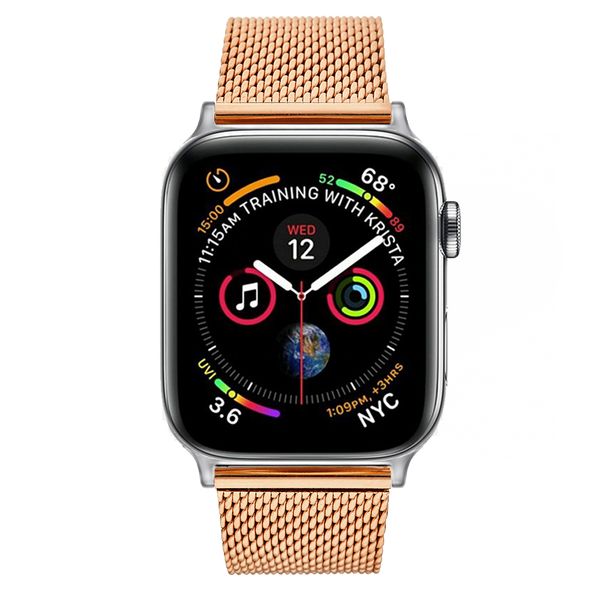 Colton James Mesh Strap for Silver 44mm Apple Watch - Rose Gold