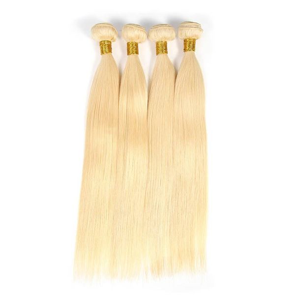 24" Platinum Blonde #613 Brazilian/Peruvian Straight Human Hair 3Bundles