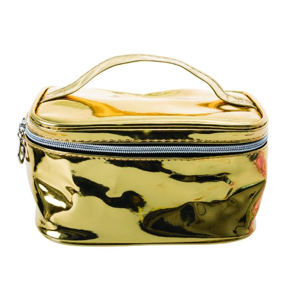 Cosmetic Metallic Bag- Gold