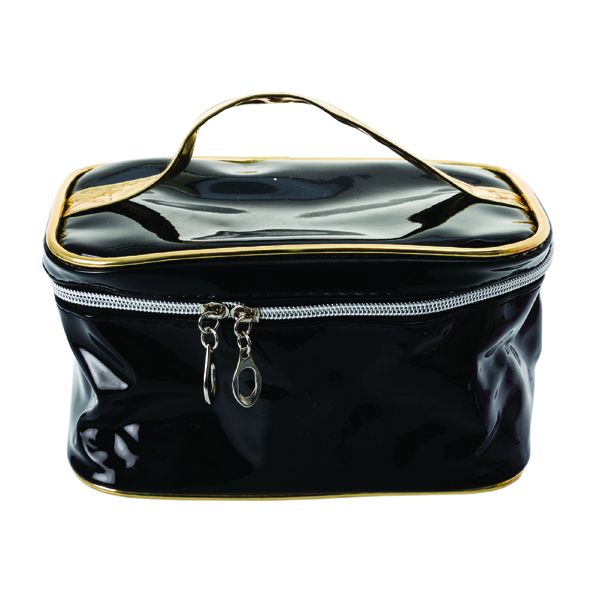 Cosmetic Metallic Bag- Black
