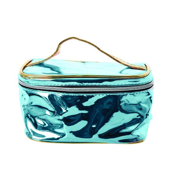 Cosmetic Metallic Bag- Blue
