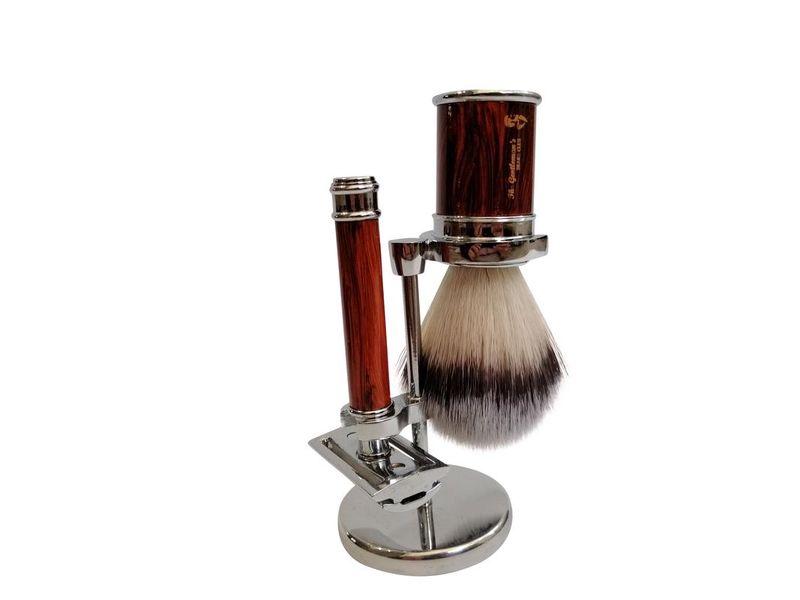 The Gentleman's Beard Club Wooden Texture Shaving Set - 3 Piece