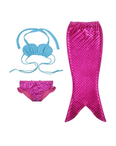 Pink 3 Piece Mermaid Dress Up Bikini 8-9