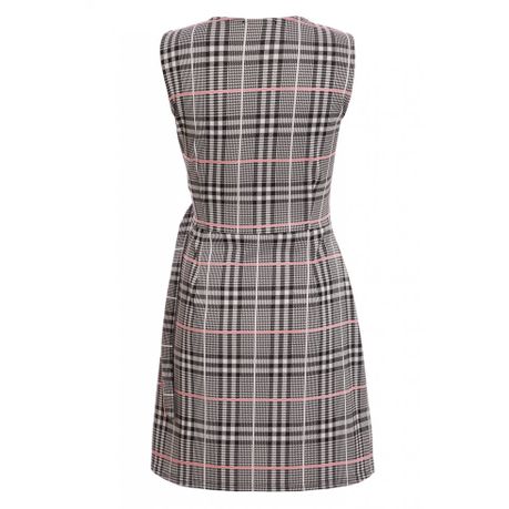 black and white pinafore dress