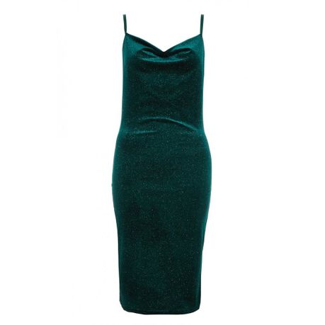 bottle green velvet dress