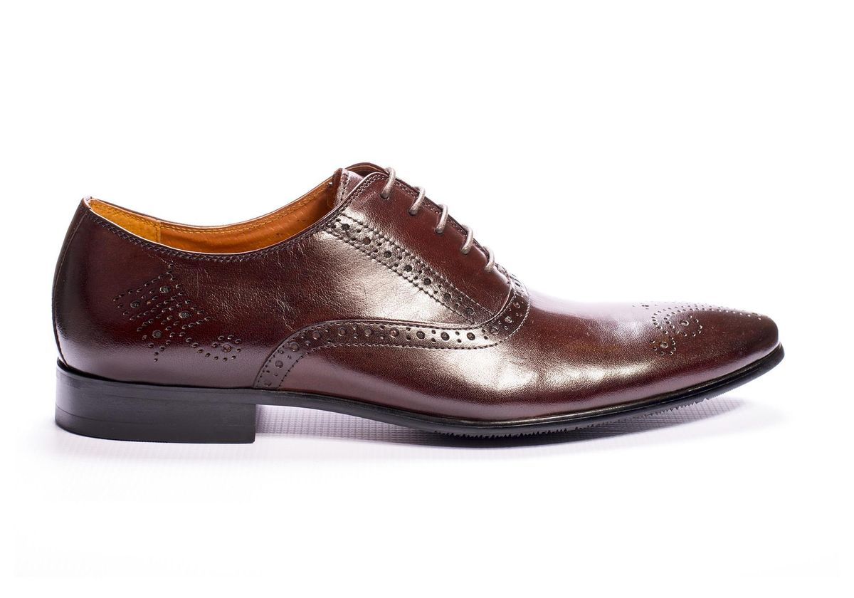 Marco Kavaleri - Men's Patterned Formal Lace-Up Shoes - Brown | Buy ...