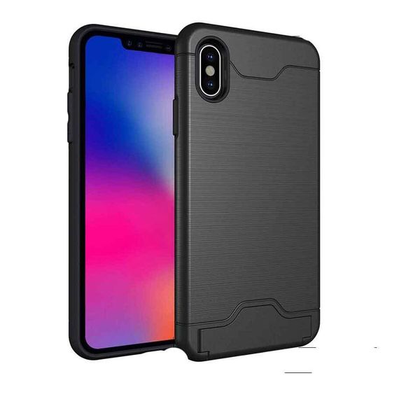 TUFF-LUV Shockproof Dual Layer Armour Case (with Stand &amp; Card slot) for Apple iPhone XS Max Black