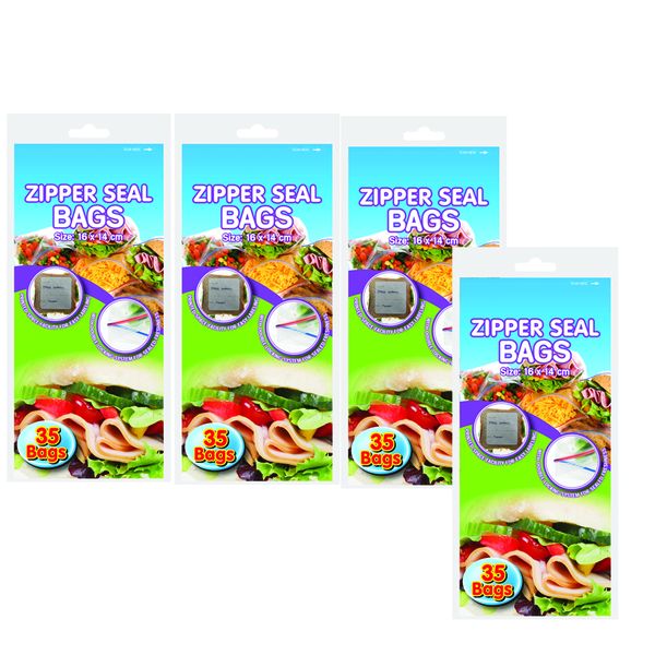 Zipper Seal Bags - Set of 4 (35 Per Pack)
