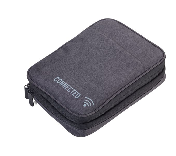 TROIKA Organiser Case with 2 Zipper Compartments Connected
