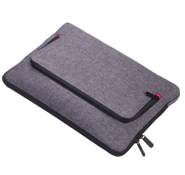 TROIKA Laptop Bag to 13" with Portfolio Document Compartment - Grey