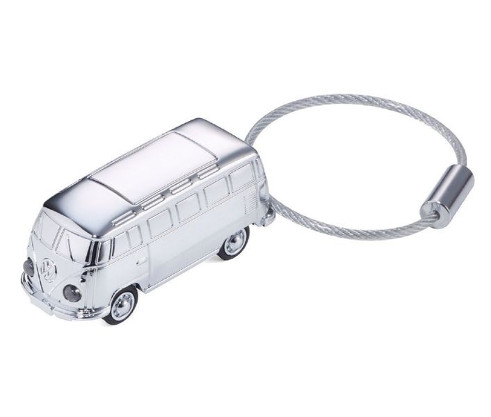 TROIKA Keychain with LED Light Chrome VW Bus Light Bulli T1 1962